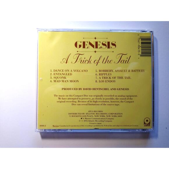 Genesis A Trick of the Tail CD 1987 Made In Japan On CD & Cover ATCO 38101-2 - Picture 3 of 3